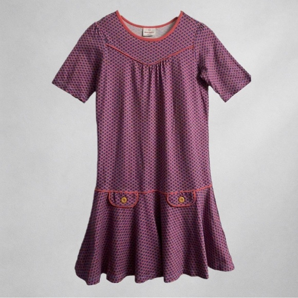 Hanna Andersson Girls Dress 130 (US 8) Purple Pink Owl Print Cotton Drop Waist - Picture 8 of 9
